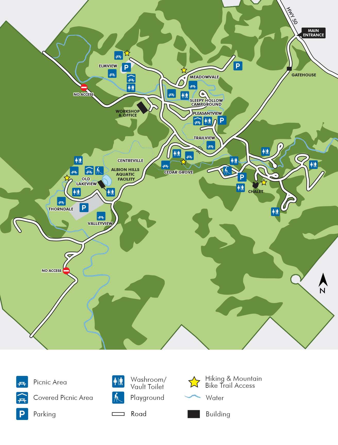 Albion hills conservation park wayfinding map
